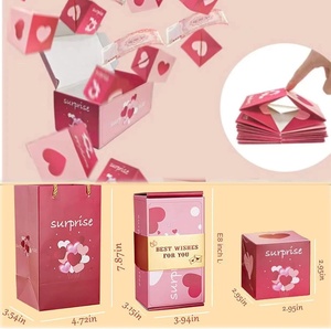 Caja Misteriosa de Cartón Plegable con Diseño de Corazón Rosa, Caja de Regalo Sorpresa con Dinero en Efectivo para Cumpleaños - Product Image 4