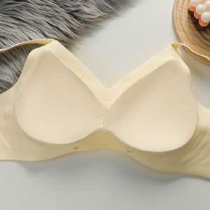 Soutien-gorge respirant confortable pour femmes motif solide Push-Up crochet fermeture sans fil réglable grande taille soutien-gorge - Product Image 4