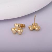 Anting-anting kancing emas lapis emas berbentuk bunga, hati, dan bintang imut NYH, modis, trendi, untuk wanita, perhiasan sehari-hari.