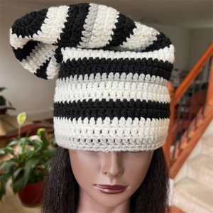 Bán Buôn Tùy Chỉnh Phổ Biến Thời Trang Miễn Phí Crochet Beanie <span class=keywords><strong>Hat</strong></span> Dài Người Đàn Ông Của Handmade Dệt Kim Sọc Mô Hình Cho Phụ Nữ - Product Image 4