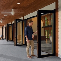 GAAS Nouvelle conception de porte patio pliante, vente en gros, balcon, portes extérieures coulissantes pliantes en aluminium à triple vitrage