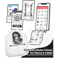 Impresora Térmica de Bolsillo Phomemo T02, Impresora de Fotos Inalámbrica, Fabricante de Etiquetas sin Tinta para Notas Escolares, Estudio, Manualidades, Diario