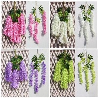 FANSTA Fleurs artificielles de glycine en gros, 12 pièces/ensemble, pour décoration de plafond de mariage et de restaurant