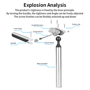 VINmounts verstellbare Bootsrutenhalterung für Köderbrett/Schneidetisch/BBQ-Grill 360° drehbar, marinegeeignet, einfache Montage - Product Image 4