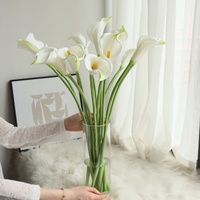 Fleurs artificielles de lys calla de haute qualité au toucher réel, fleurs artificielles en PU blanches pour la décoration de mariage, de maison et de fête