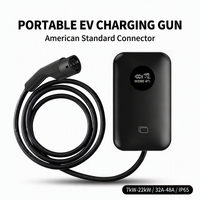Borne de recharge murale pour véhicule électrique 11 kW, type 1/Tesla, norme américaine, avec écran d'affichage, chargeur portable, entrée 240 V, sortie 48 A, nouvelle version personnalisable