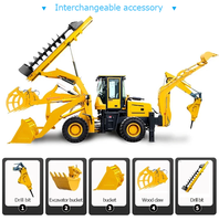 Livraison gratuite Chargeuse-pelleteuse chinoise, moteur diesel, chargeuse sur pneus 4x4, mini-tracteur multifonction