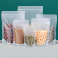 Sachet en gros à fermeture éclair, transparent mat, auto-scellant, en polyéthylène, pour emballage alimentaire, sac en plastique dépoli