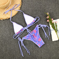 Micro maillot de bain bikini écologique pour femmes Mini modèles sexy avec motifs cachemire et vichy Mini Micro Bikinis