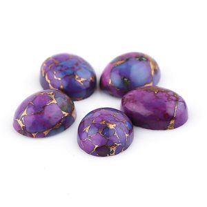 Yashee - Cabochon ovale en turquoise violette, pierre précieuse naturelle pour la fabrication de bijoux, 2 pièces - Product Image 4