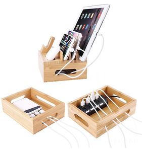 Station de charge en bambou Organisateur de bureau pour téléphone portable en bois - Product Image 4