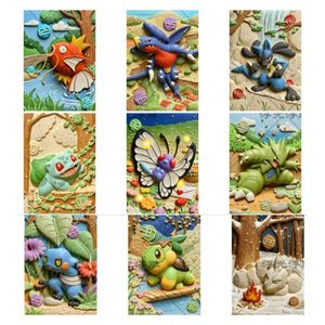 MS Vente en gros Anime Creative Pokemond Carte en métal gaufré Produit Pikachu Mascotte Nouvel An lunaire Carte de collection Cadeaux Boîtes aveugles - Product Image 4