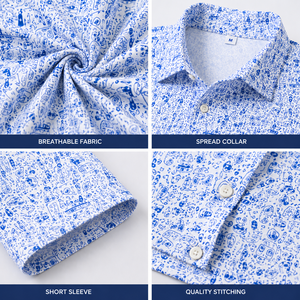 Polo de Golf Azul con Diseño Floral para Hombre, Personalizado, Premium, de Alto Rendimiento, Absorbente de Humedad, Marca Privada, Ropa de Resort, OEM - Product Image 3