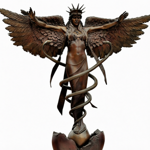 Large Bronze Angel Statue Winged Female Sculpture Outdoor Garden Plaza Figurative Art Custom Metal <b>Craft</b> - Product Image 1
