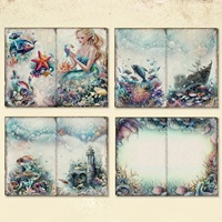 JAI IMAN 16 feuilles de papier décoratif de grande taille sur le thème du monde des sirènes pour le scrapbooking