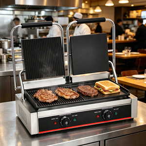 Prensa Eléctrica Comercial para Panini, Parrilla Acanalada, Equipo de Cocina para Restaurante, para Sándwiches y Filetes - Product Image 5