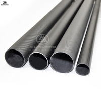 Tube en fibre de carbone 3K de 0,5 mm, 1 mm, 2 mm, haute résistance, léger, disponible en rouleau, découpe OEM et CNC