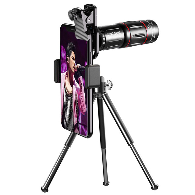 High Power 28x HD Phone Telephoto Lens with Remote Shutter and Charging Works with Smartphones 4K Zoom
