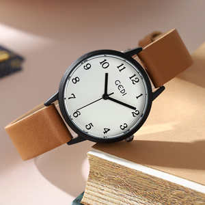 Reloj de Cuarzo con Correa de Cuero de Lujo Ligero y Minimalista Especial de Navidad para Mujer - Product Image 5