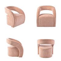 Fauteuil pivotant moderne et minimaliste CARLFORD pour salon, canapé d'hôtel confortable, chaise de loisirs en tissu pour chambre à coucher et mobilier de maison