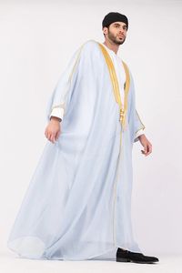 Zware islamitische Tobey semi-transparante patchwork Jubba Abaya Bisht mannenkleding Arabische stof <span class=keywords><strong>Qatar</strong></span> Koeweit Kurta ontwerp Oman - Product Image 3