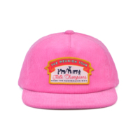 Casquette de baseball personnalisée en velours côtelé avec patch tissé, casquette en velours côtelé à 5 panneaux, casquette snapback, casquette à visière plate en velours côtelé, fabricant