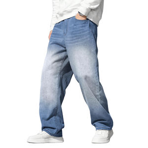 بنطلون جينز رجالي واسع الساق بتصميم عتيق متدرج اللون، بنطلون دنيم هيب هوب Y2K مغسول، ملابس الشارع الفضفاضة، بنطلون كاجوال - Product Image 1