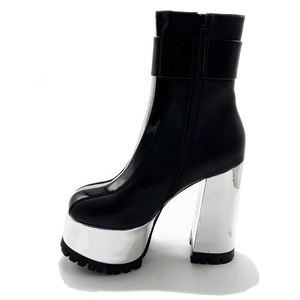 <span class=keywords><strong>Stivaletti</strong></span> Invernali da <span class=keywords><strong>Donna</strong></span> con <span class=keywords><strong>Zeppa</strong></span> in Vera Pelle e Pelliccia, Chiusura con Zip, Tacco Alto, Traspiranti, Caldi, con Aumento di Altezza - Product Image 3