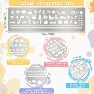 Pochoir évidé en acier inoxydable 304 - Règle de traçage multifonctionnelle pour étudiants, idéale pour le graffiti et la peinture - Product Image 5