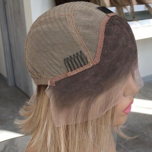 Perruques en cheveux humains Remy européens de qualité salon, couleur blonde avec mèches, cuticules alignées, dentelle HD transparente, sans colle, pour femmes blanches - Product Image 4