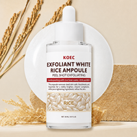 Sérum Exfoliant à l'Extrait de Riz Naturel, Ampoule Visage Hydratante, Nettoyante et Raffermissante pour une Peau Lisse
