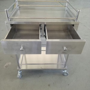 Carrito de Tratamiento de Acero Inoxidable Joyful Abundance con Doble Cajón, Carro de Suministro Médico para Uso Hospitalario - Product Image 3