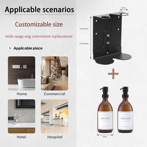 Kit de montage mural durable à double distributeur de shampooing à partir de tôle en acier inoxydable pour accessoires de cuisine de salle de bain - Product Image 4