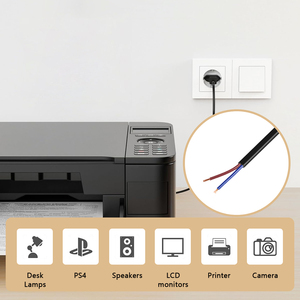 Nhà Máy Outlet Chất lượng cao 2 Pin 4.0mm dây điện Châu Âu cắm cáp AC mở rộng dây nylon Cee dây điện cee7/16 - Product Image 3