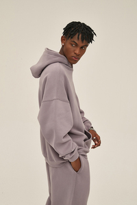 Conjunto de sudaderas con capucha unisex personalizable de talla grande sudaderas para hombre con logotipo bordado liso en blanco Oem marca privada sudaderas con capucha ropa - Product Image 2