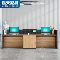XTQT-006 Comptoir de réception moderne de luxe Table de bureau de direction en bois Mobilier de bureau en mélamine Bureau de réception