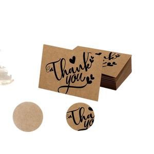 Cartes de remerciement en papier kraft rectangulaires personnalisées, vernis mat, impression numérique pour cartes de vœux - Product Image 5