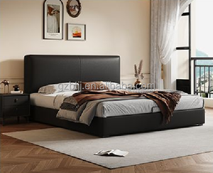 Letto Matrimoniale BTLB041 dal Design Moderno, Ultra-sottile, con Testiera in Microfibra, Struttura in Legno e Gambe in Acciaio, Morbido e Confortevole, Ideale per Piccoli Appartamenti - Product Image 2