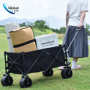 Vagoneta Plegable de 5 Pulgadas para Camping, Capacidad de Carga Pesada de 90 kg, Carro Utilitario <span class=keywords><strong>Todoterreno</strong></span> para Picnic al Aire Libre, Playa, Mercado y Fiestas - Product Image 4