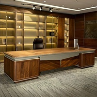 LBZ-317X Nouveau bureau de direction de style chinois en bois massif, noyer noir d'Amérique du Nord, mobilier de bureau de luxe léger pour PDG et managers