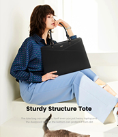LOVEVOOK 2025 Sac fourre-tout de luxe 2 pièces pour ordinateur portable 15,6-17 pouces en cuir PU, sac à main et sac à bandoulière pour femmes, idéal pour le bureau et les voyages