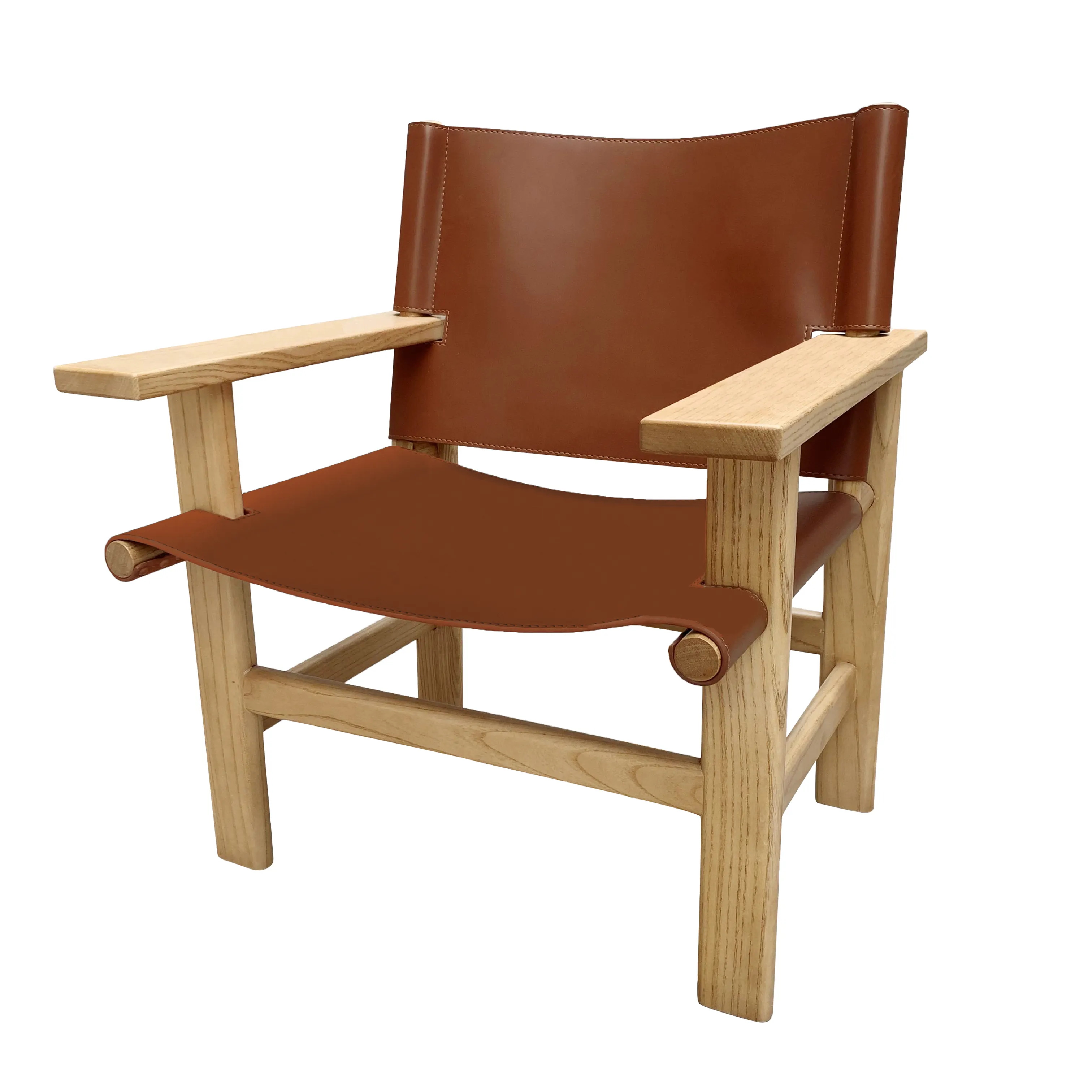 Poltrona casual in legno massello di design marrone vintage di design danese
