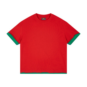 Camiseta Y2K con Ribete en Contraste, Cuello Redondo, Algodón, Unisex, Personalizada, Vintage, Impresión DTG, Magliette Personalizzate - Product Image 6