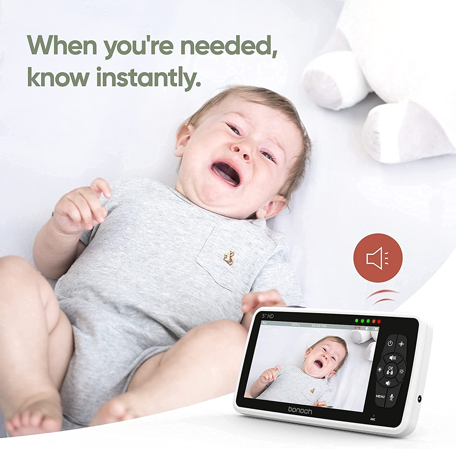 5 inch HD hot selling good quality smartree baby monitor camera
