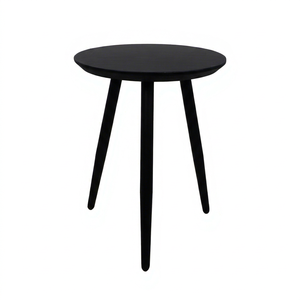 Table basse ronde en bois moderne à trois pieds, design minimaliste pour le mobilier de salon - Product Image 1