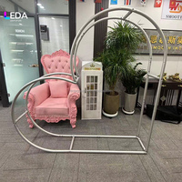 LEDA Décoration d'événements personnalisée : Support de toile de fond en forme d'arche de cœur avec draperies en forme de cœur et housse, pour la décoration de centres commerciaux, d'événements et de propositions de mariage
