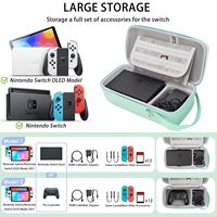 Étui de transport grande capacité pour Nintendo Switch OLED et Standard, sac de rangement portable compatible avec la station d'accueil, les manettes et les cartes de jeu