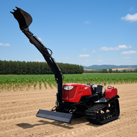 Nouvelle motoculteur rotative agricole sur chenilles, diesel 25 CV, grande capacité de désherbage, micro-motoculteur à siège, pour creuser des fossés et ameublir le sol