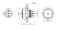 ONPOW 12mm mini bouton poussoir (GQ12B-10/J/A) (Dia. 12mm) (CE, CCC,ROHS,REECH)