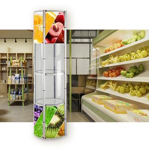 Espositore Pieghevole a 4 Livelli Quadrato e Rotondo, Torre Retrattile a Spirale per Promozioni - Product Image 4